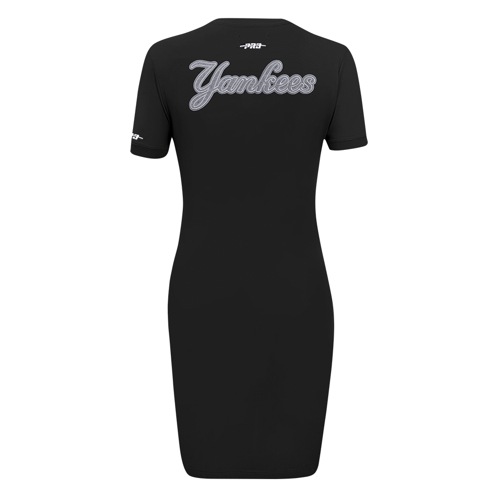 MLB NEW YORK YANKEES REVERSE FRENCH TERRY WOMEN'S BODYCON DRESS (BLACK)