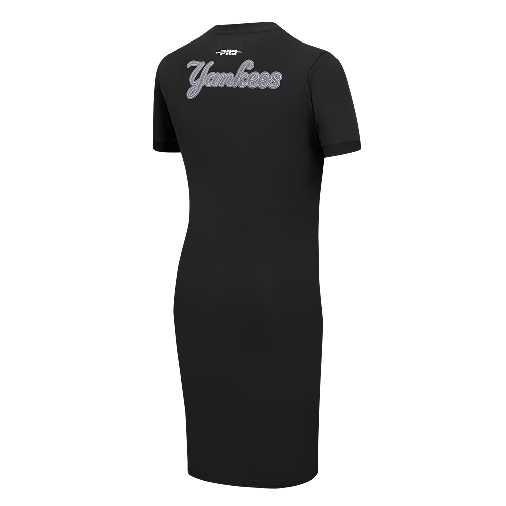 MLB NEW YORK YANKEES REVERSE FRENCH TERRY WOMEN'S BODYCON DRESS (BLACK)