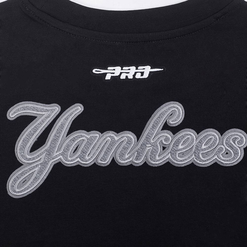 VESTIDO AJUSTADO DE MUJER MLB NEW YORK YANKEES DE TELA TERRY FRANCESA INVERTIDA (NEGRO)