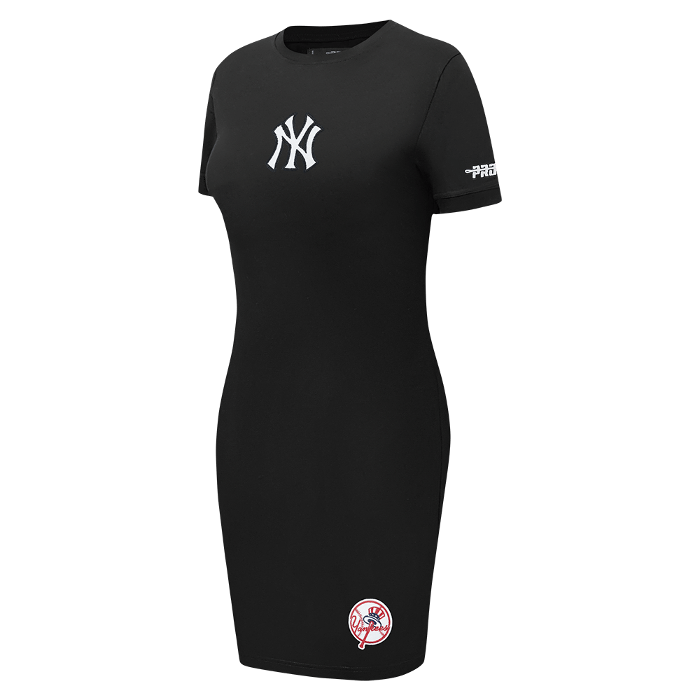 MLB NEW YORK YANKEES CLASSIC CHENILLE WOMEN'S BODYCON DRESS (BLACK)