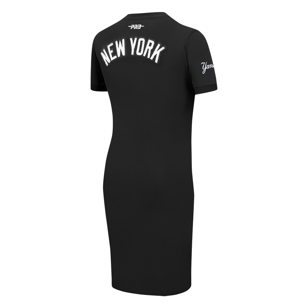 MLB NEW YORK YANKEES CLASSIC CHENILLE WOMEN'S BODYCON DRESS (BLACK)