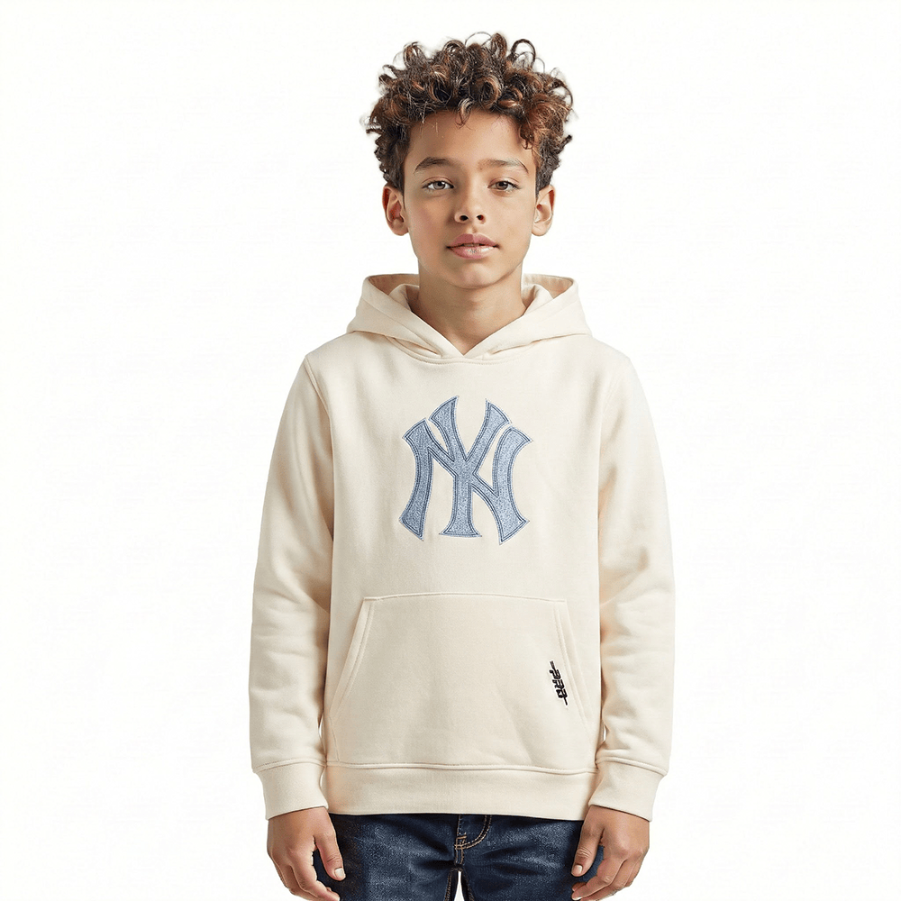 NEW YORK YANKEES VARSITY BLUES BIG BOY'S FLEECE PO HOODIE (LINEN)