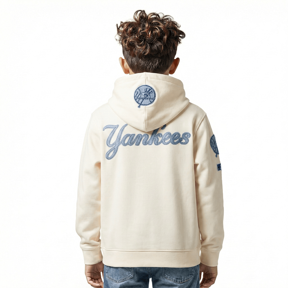NEW YORK YANKEES VARSITY BLUES BIG BOY'S FLEECE PO HOODIE (LINEN)