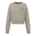 MLB NEW YORK YANKEES NEUTRAL BIG GIRLS FLEECE CREWNECK (TAUPE)