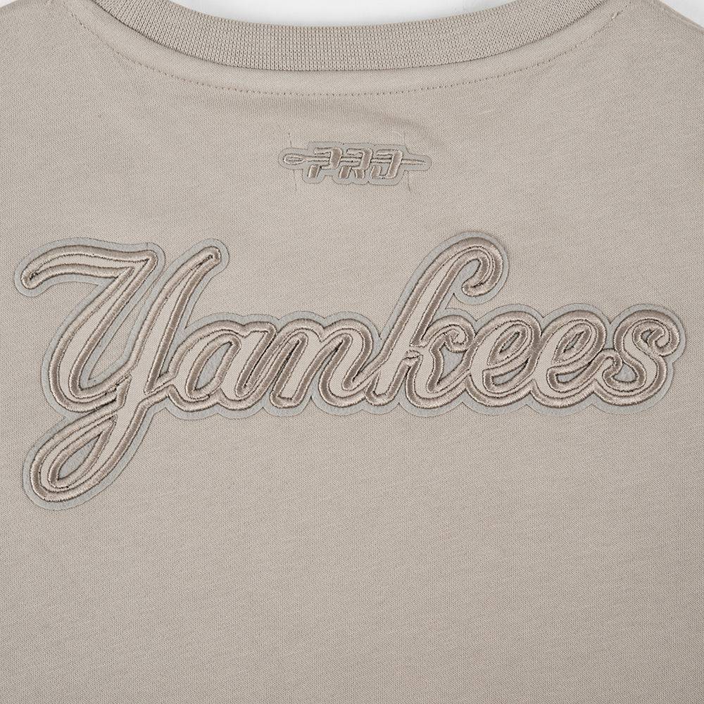 MLB NEW YORK YANKEES NEUTRAL BIG GIRLS FLEECE CREWNECK (TAUPE)
