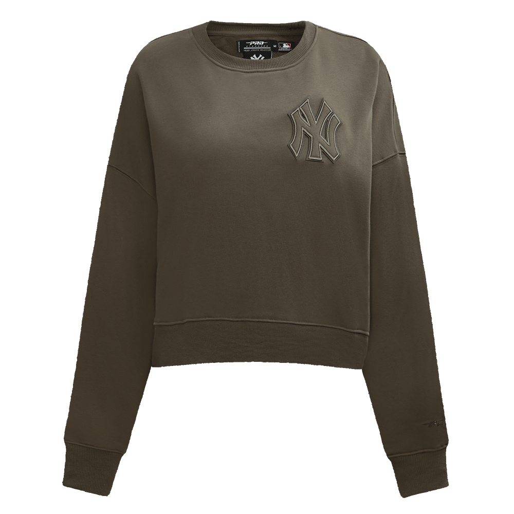 MLB NEW YORK YANKEES NEUTRAL FLEECE CREWNECK (DARK TAUPE)