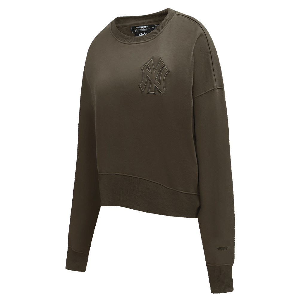 MLB NEW YORK YANKEES NEUTRAL FLEECE CREWNECK (DARK TAUPE)