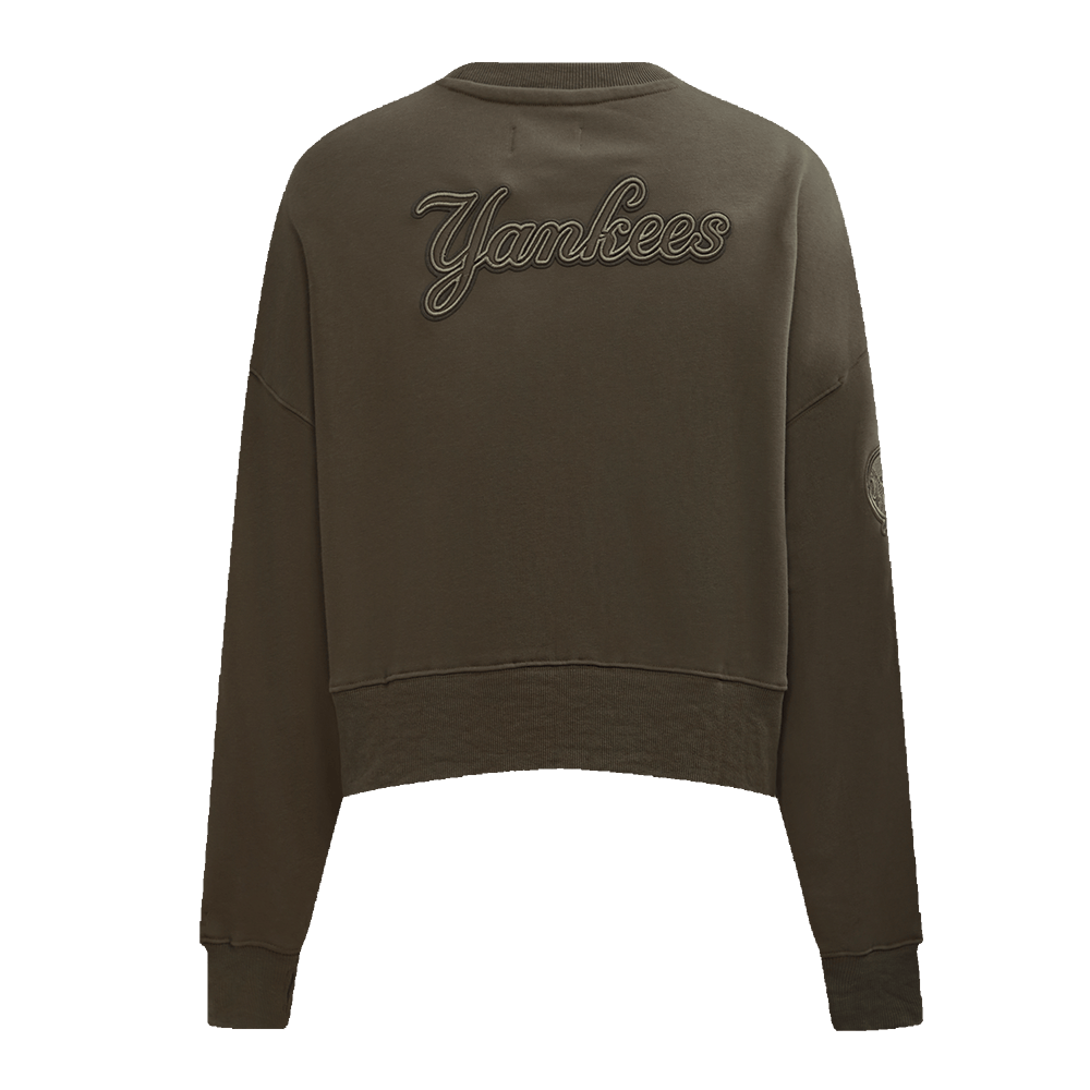 MLB NEW YORK YANKEES NEUTRAL FLEECE CREWNECK (DARK TAUPE)