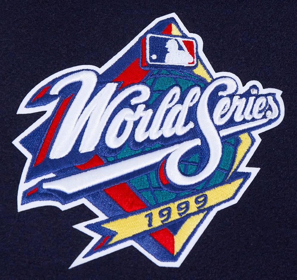 MLB NEW YORK YANKEES MASHUP WOMEN'S RIB WOOL VARSITY JACKET (MIDNIGHT NAVY/WHITE)