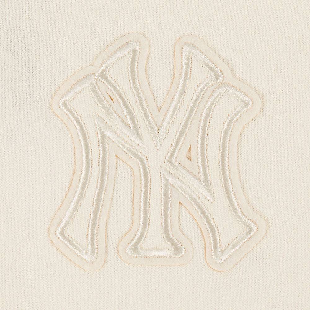 MLB NEW YORK YANKEES NEUTRAL LITTLE GIRLS FLEECE CREWNECK (EGGSHELL)