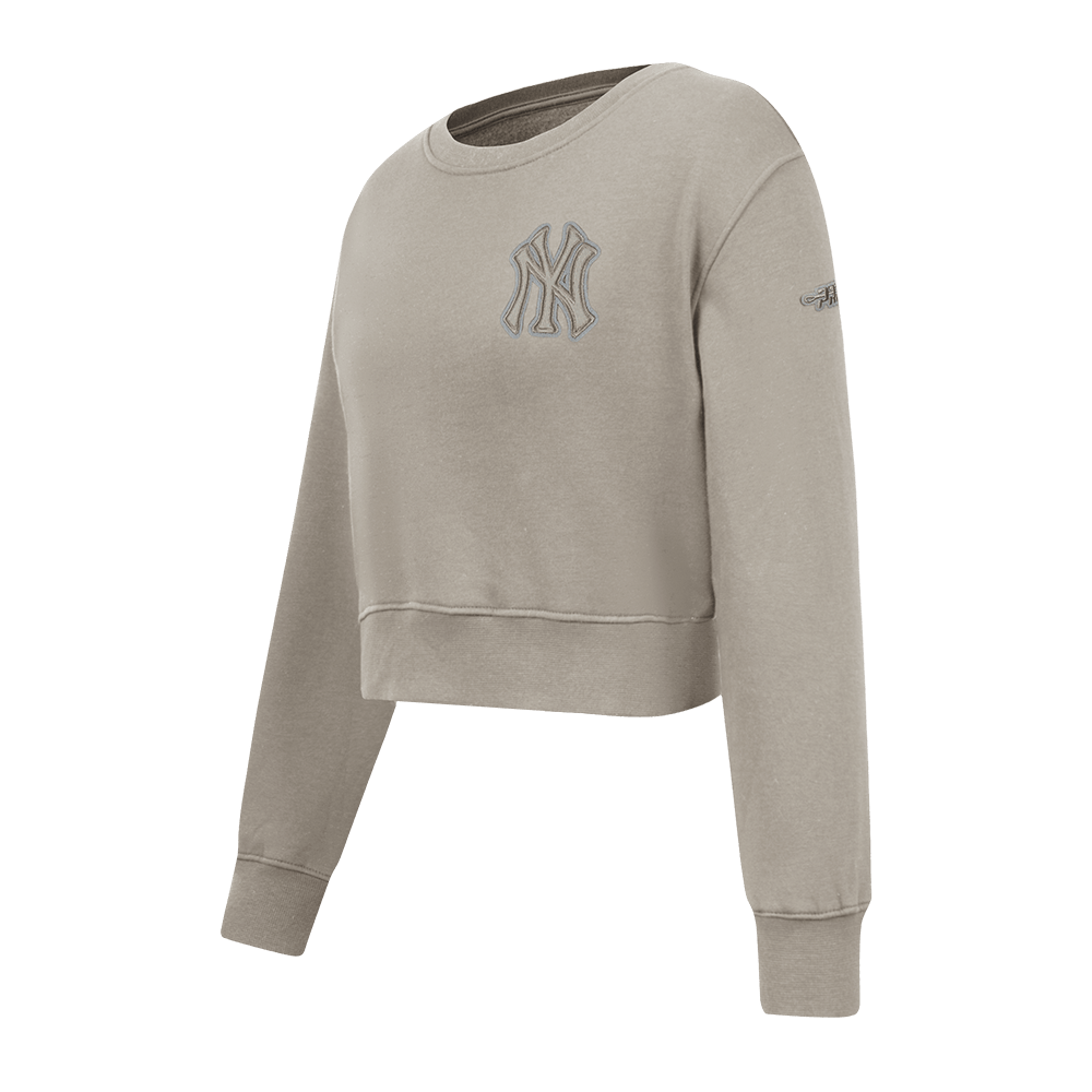 MLB NEW YORK YANKEES SUÉTER DE POLAR CON CUELLO REDONDO NEUTRO PARA NIÑAS (BEIGE)