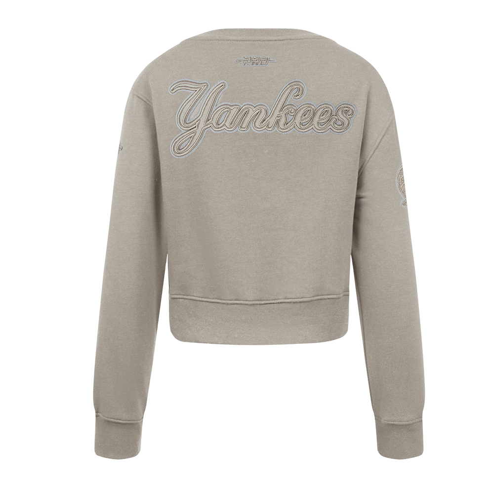 MLB NEW YORK YANKEES SUÉTER DE POLAR CON CUELLO REDONDO NEUTRO PARA NIÑAS (BEIGE)