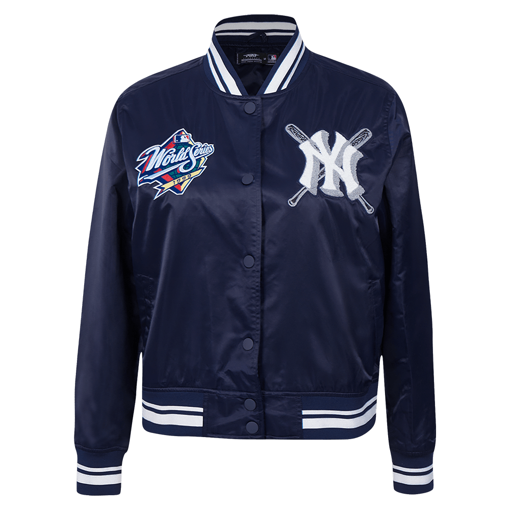 CHAQUETA DE SATÉN ACANALADO MASHUP PARA MUJER MLB NEW YORK YANKEES (AZUL MARINO NOCHE)