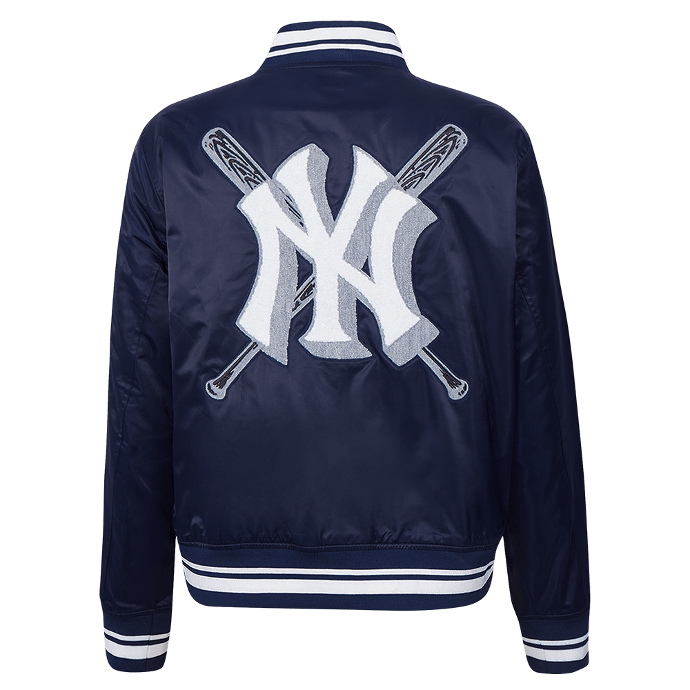 CHAQUETA DE SATÉN ACANALADO MASHUP PARA MUJER MLB NEW YORK YANKEES (AZUL MARINO NOCHE)