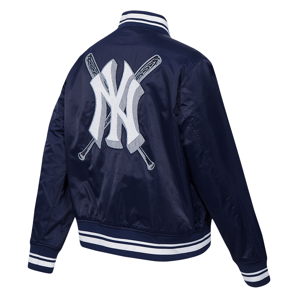 CHAQUETA DE SATÉN ACANALADO MASHUP PARA MUJER MLB NEW YORK YANKEES (AZUL MARINO NOCHE)
