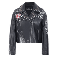 CHAQUETA DE CUERO PARA MUJER MLB NEW YORK YANKEES SKETCHBOOK (NEGRA)