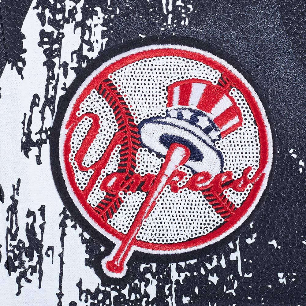 CHAQUETA DE CUERO PARA MUJER MLB NEW YORK YANKEES SKETCHBOOK (NEGRA)