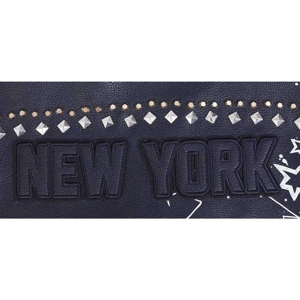 CHAQUETA DE CUERO PARA MUJER MLB NEW YORK YANKEES SKETCHBOOK (NEGRA)