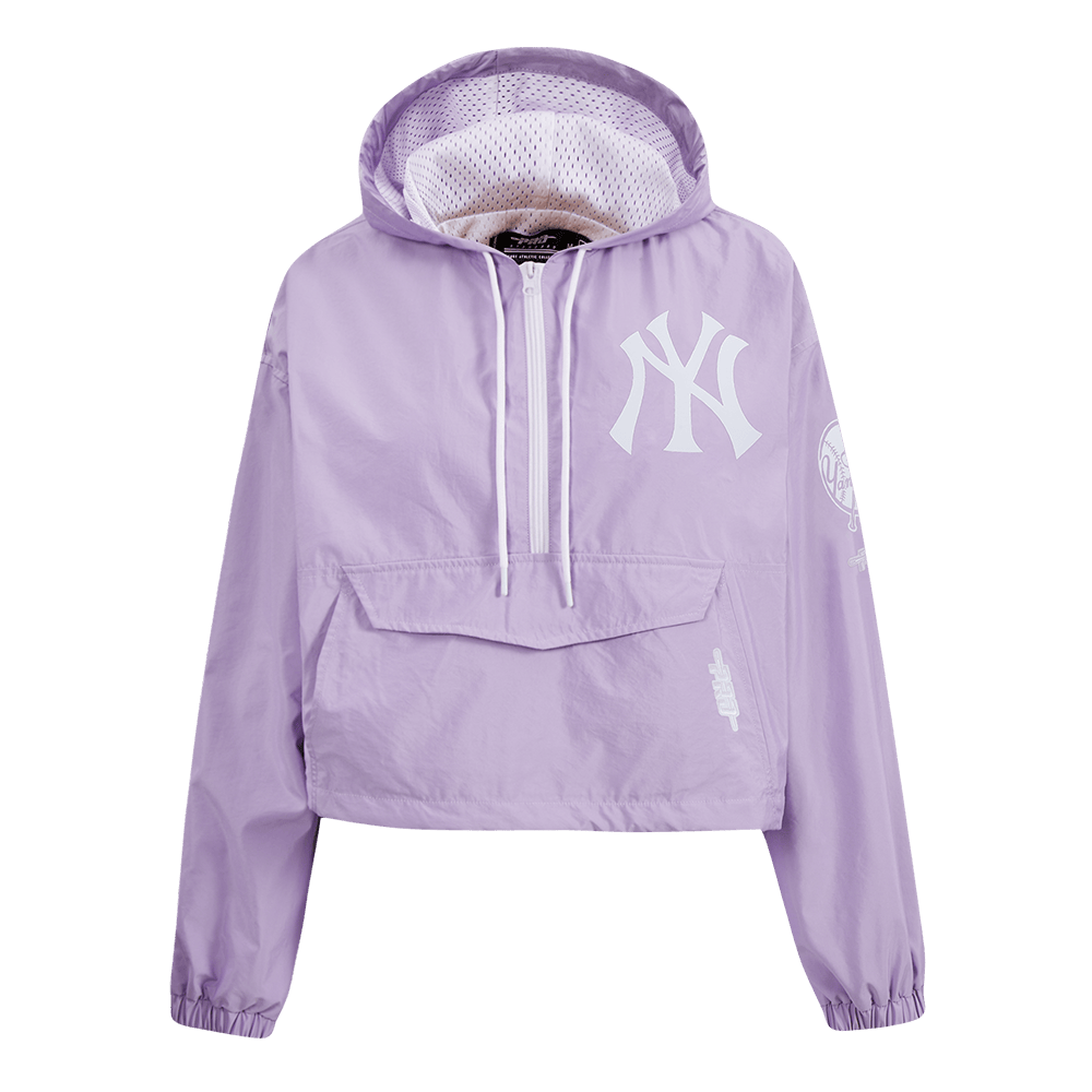 MLB NEW YORK YANKEES HOLOGRAM WOMEN'S 1/2 ZIP WIND JACKET (IRIDESCENT)