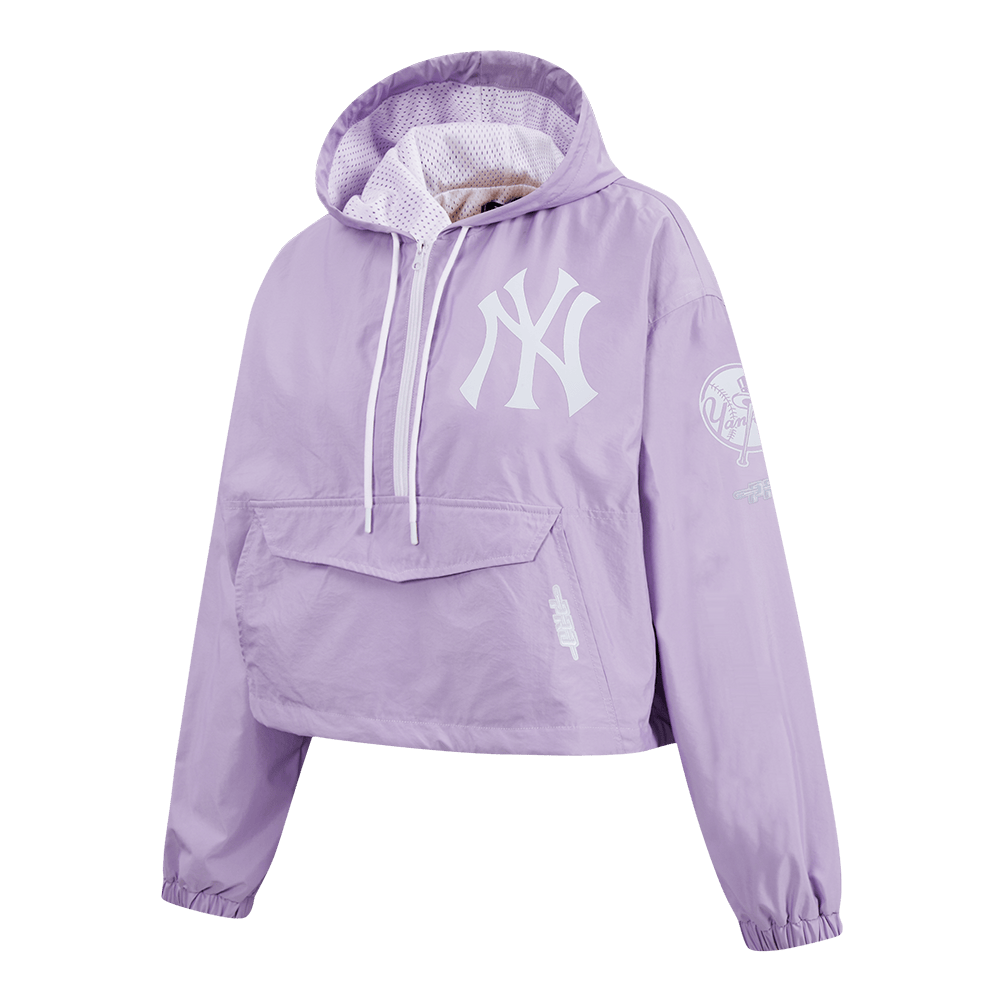 MLB NEW YORK YANKEES HOLOGRAM WOMEN'S 1/2 ZIP WIND JACKET (IRIDESCENT)