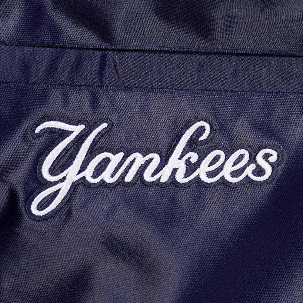 MLB NEW YORK YANKEES SUGAR SKULL WOMEN'S SATIN JACKET (MIDNIGHT NAVY)