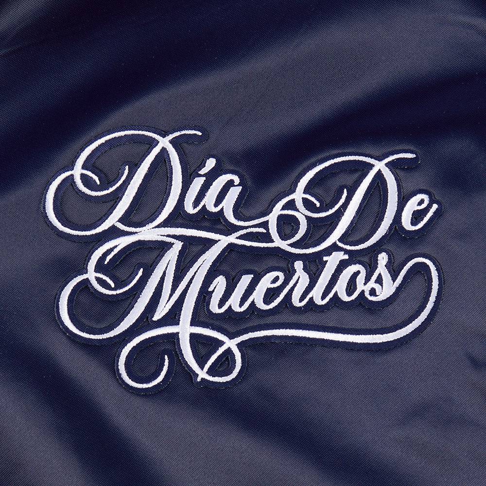 MLB NEW YORK YANKEES SUGAR SKULL WOMEN'S SATIN JACKET (MIDNIGHT NAVY)