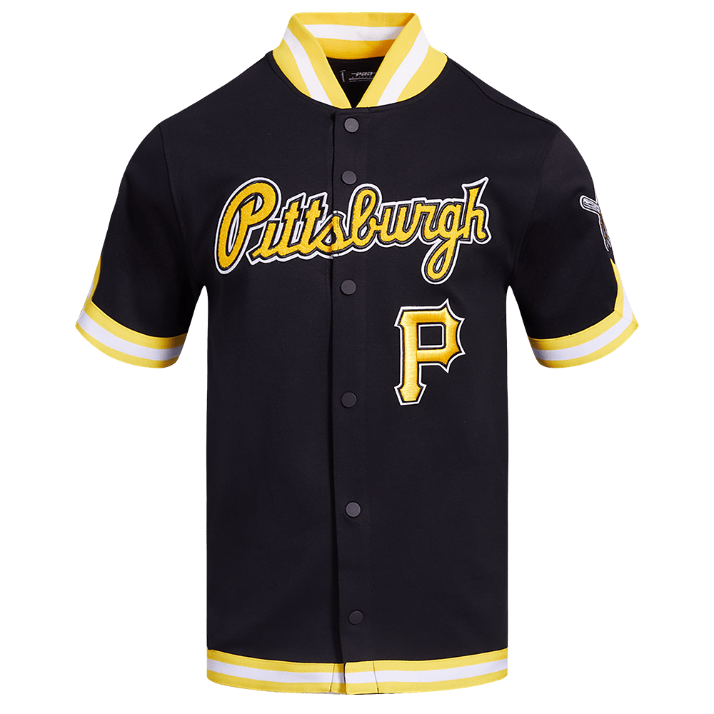 CHAQUETA DE CALENTAMIENTO CLÁSICA PARA HOMBRE MLB PITTSBURGH PIRATES (NEGRA/AMARILLA)