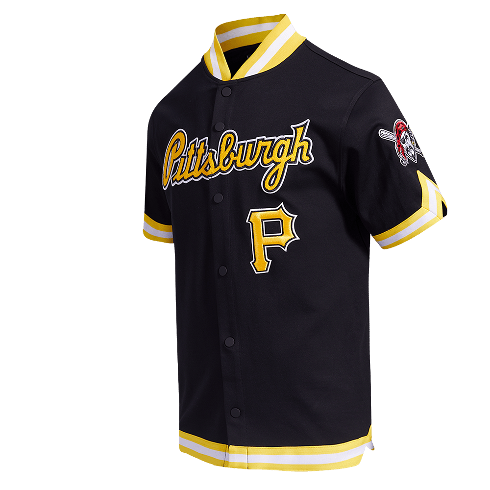 CHAQUETA DE CALENTAMIENTO CLÁSICA PARA HOMBRE MLB PITTSBURGH PIRATES (NEGRA/AMARILLA)