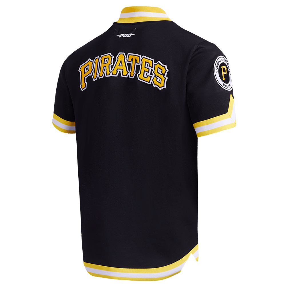 CHAQUETA DE CALENTAMIENTO CLÁSICA PARA HOMBRE MLB PITTSBURGH PIRATES (NEGRA/AMARILLA)