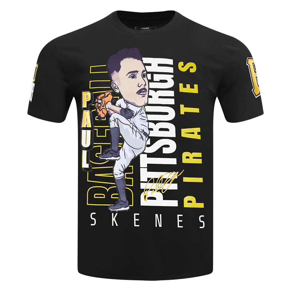 MLB PITTSBURGH PIRATES PAUL SKENES #30 REMIX AVATAR MEN'S SINGLE JERSEY TOP (BLACK)