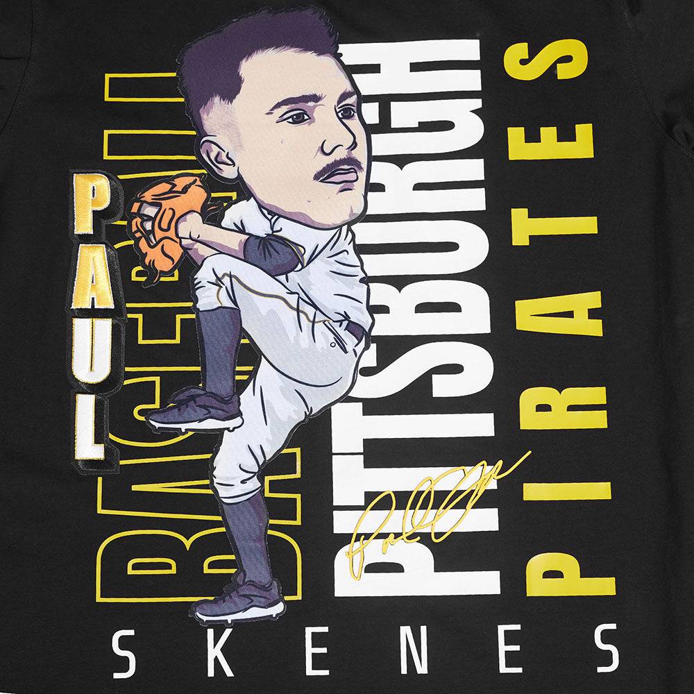 MLB PITTSBURGH PIRATES PAUL SKENES #30 REMIX AVATAR MEN'S SINGLE JERSEY TOP (BLACK)