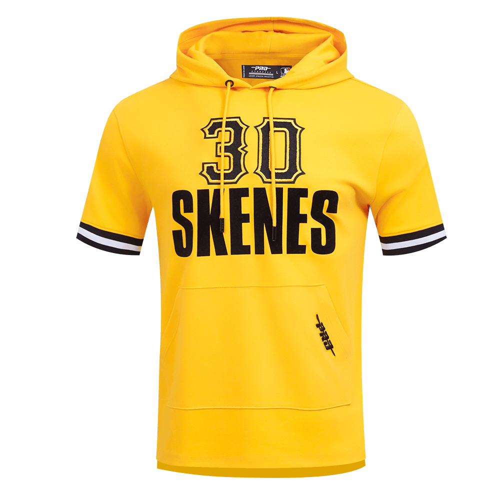 MLB PITTSBURGH PIRATES PAUL SKENES #30 CLASSIC MEN'S SHORT SLEEVE PULLOVER HOODIE (YELLOW/BLACK)