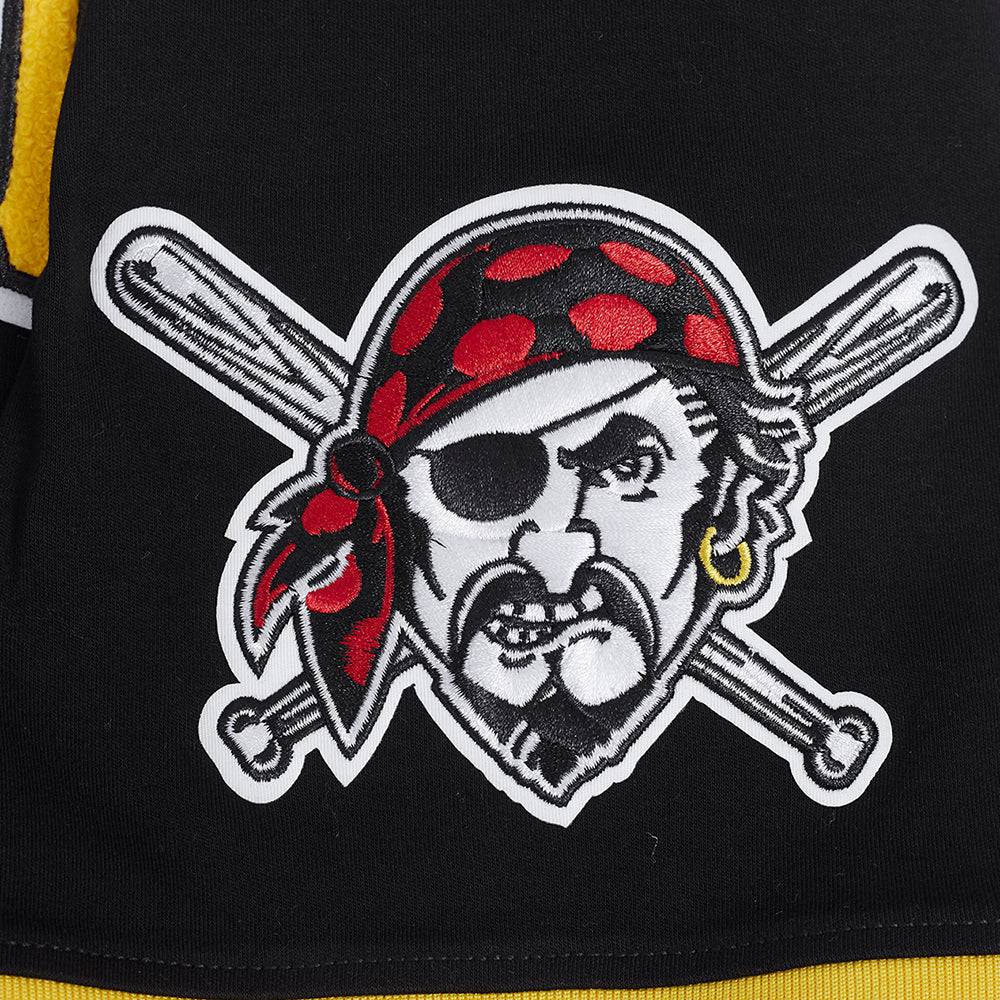 CAMISETA MLB CLÁSICA DE CHENILLA PARA HOMBRE DE MANGA CORTA PIRATAS DE PITTSBURGH (NEGRA)