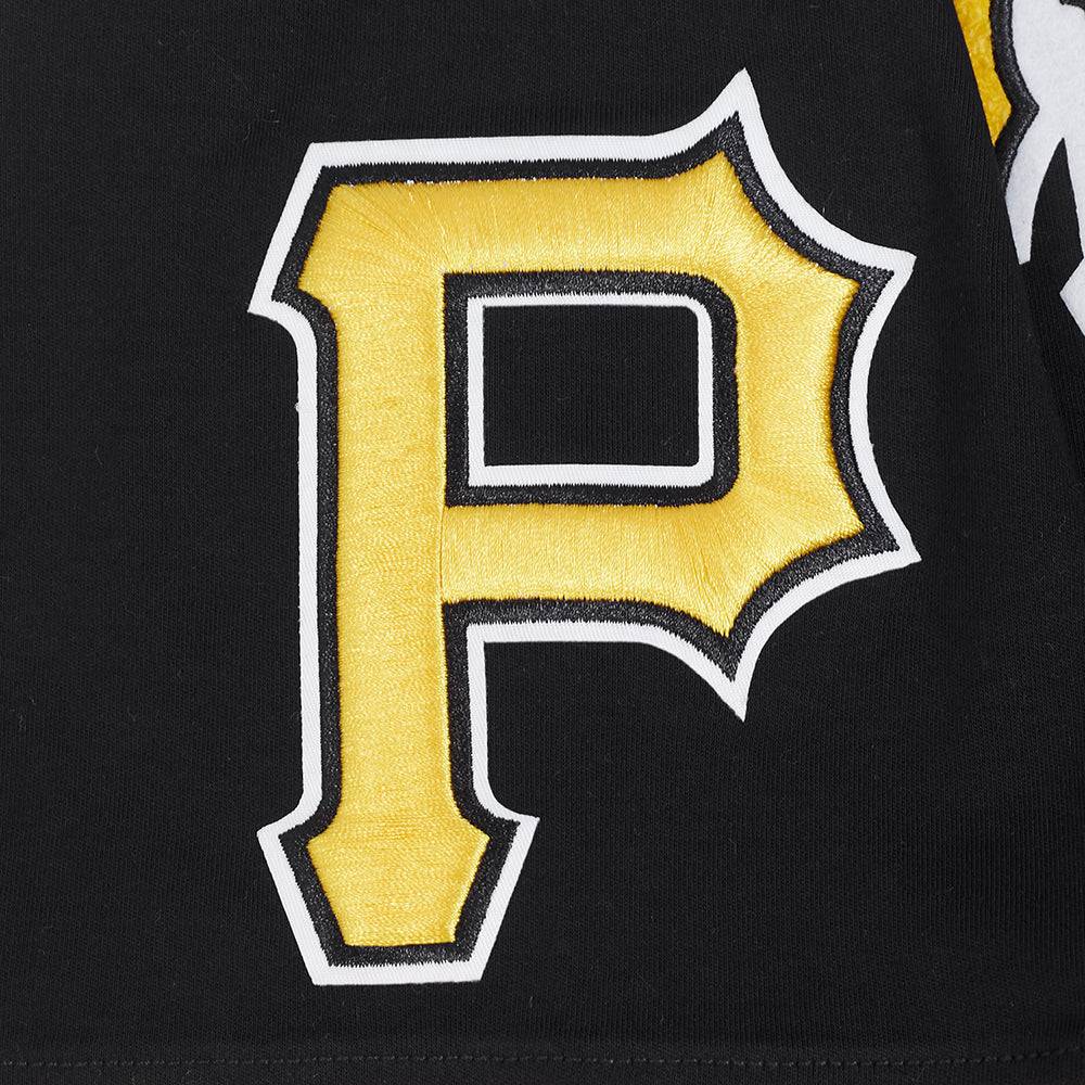 CAMISETA MLB CLÁSICA DE CHENILLA PARA HOMBRE DE MANGA CORTA PIRATAS DE PITTSBURGH (NEGRA)