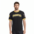 CAMISETA MLB CLÁSICA DE CHENILLA PARA HOMBRE DE MANGA CORTA PIRATAS DE PITTSBURGH (NEGRA)