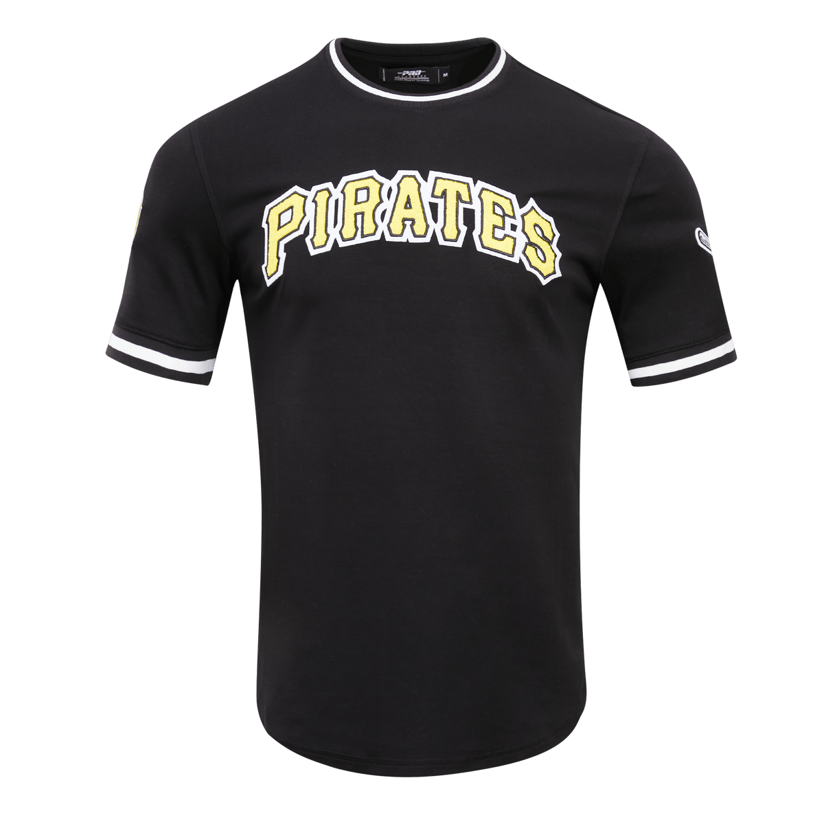 CAMISETA MLB CLÁSICA DE CHENILLA PARA HOMBRE DE MANGA CORTA PIRATAS DE PITTSBURGH (NEGRA)