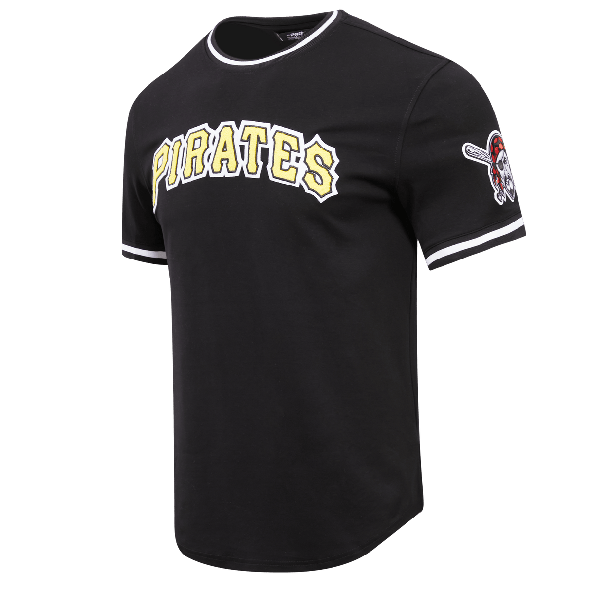 CAMISETA MLB CLÁSICA DE CHENILLA PARA HOMBRE DE MANGA CORTA PIRATAS DE PITTSBURGH (NEGRA)