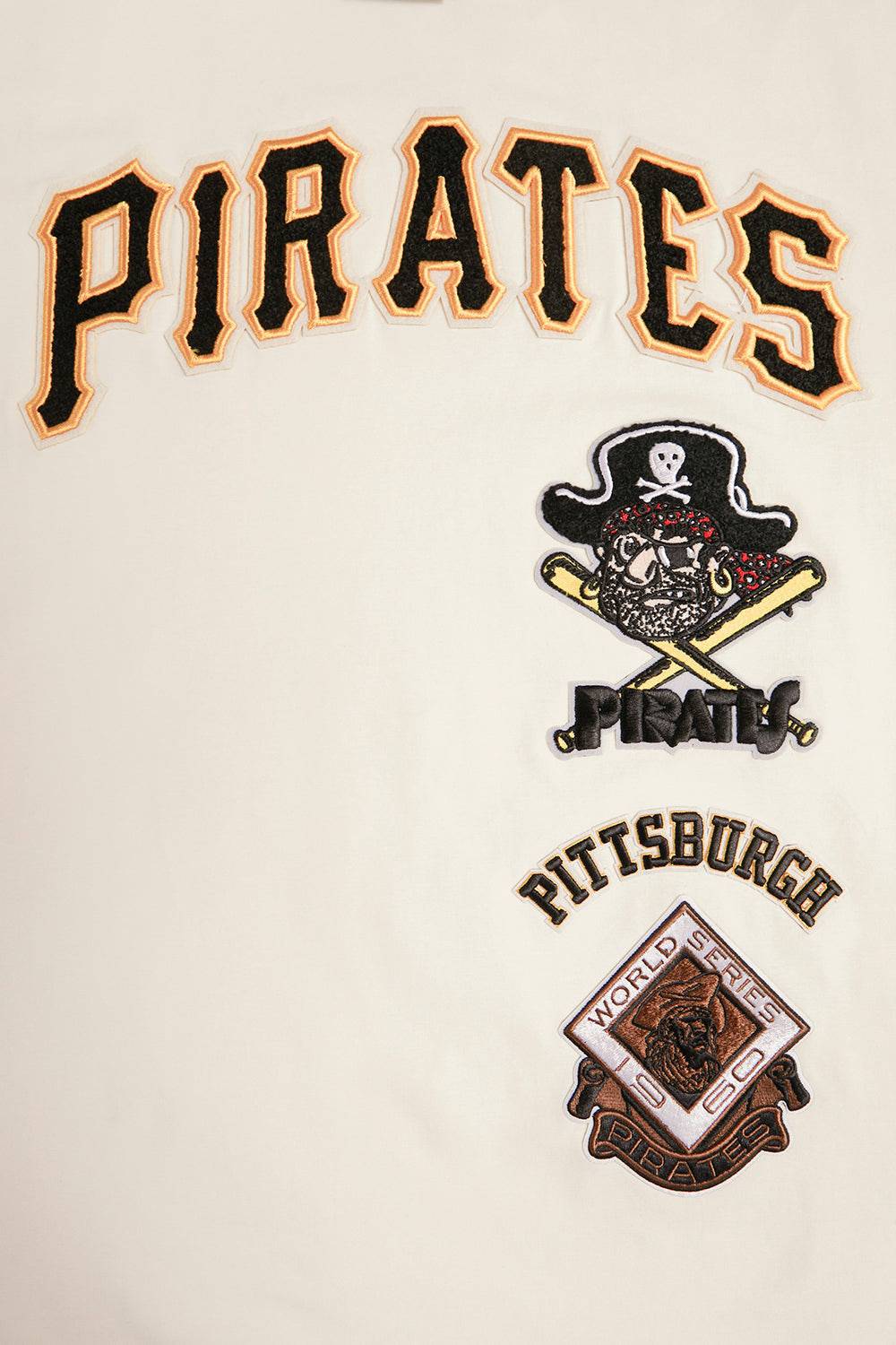 CAMISETA DE RAYAS RETRO CLÁSICA PARA HOMBRE MLB PITTSBURGH PIRATES (BLANCO HUESO/ NEGRO)