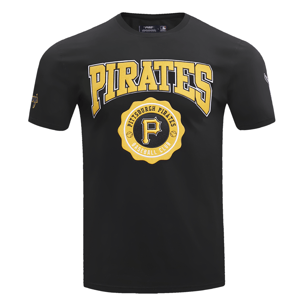 MLB PITTSBURGH PIRATES CREST EMBLEM SINGLE JERSEY TOP (BLACK)