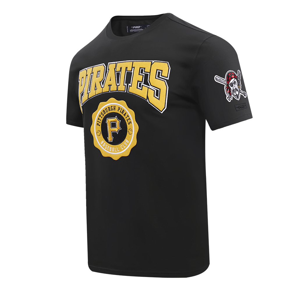MLB PITTSBURGH PIRATES CREST EMBLEM SINGLE JERSEY TOP (BLACK)