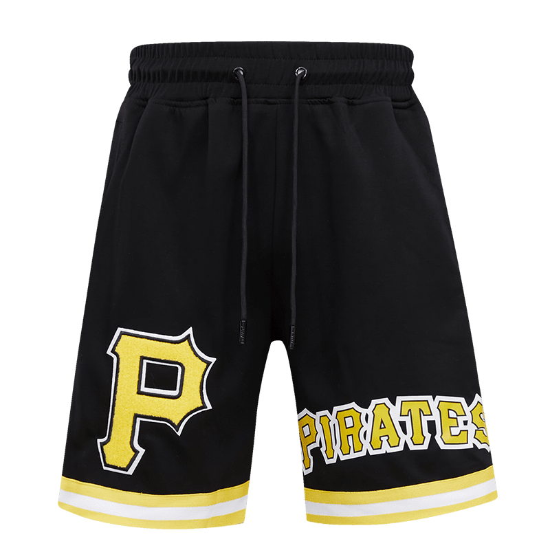 PANTALÓN CORTO CLÁSICO DE CHENILLA PARA HOMBRE MLB PITTSBURGH PIRATES (NEGRO)