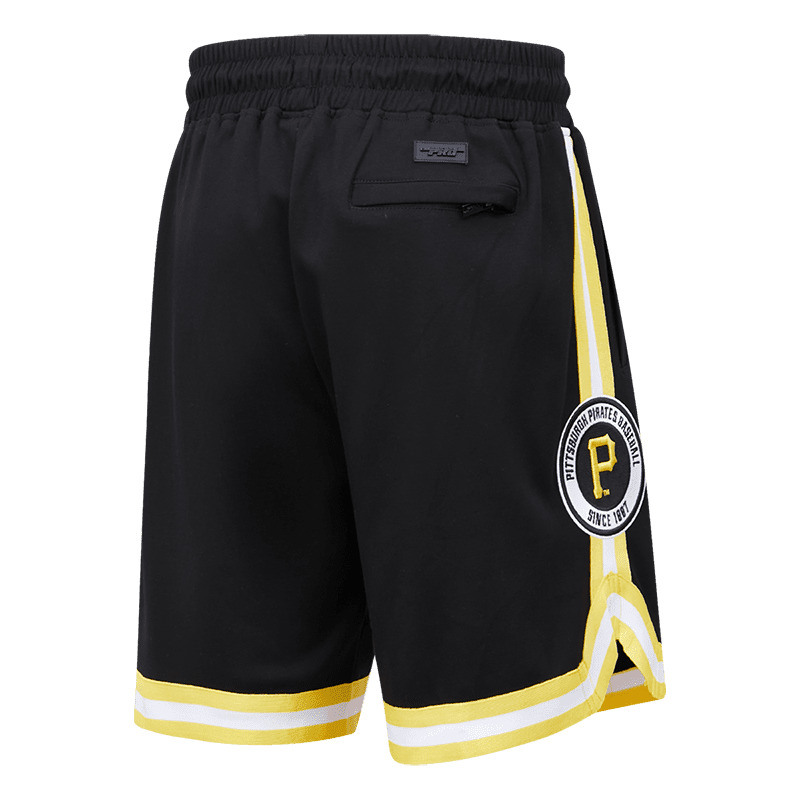 PANTALÓN CORTO CLÁSICO DE CHENILLA PARA HOMBRE MLB PITTSBURGH PIRATES (NEGRO)