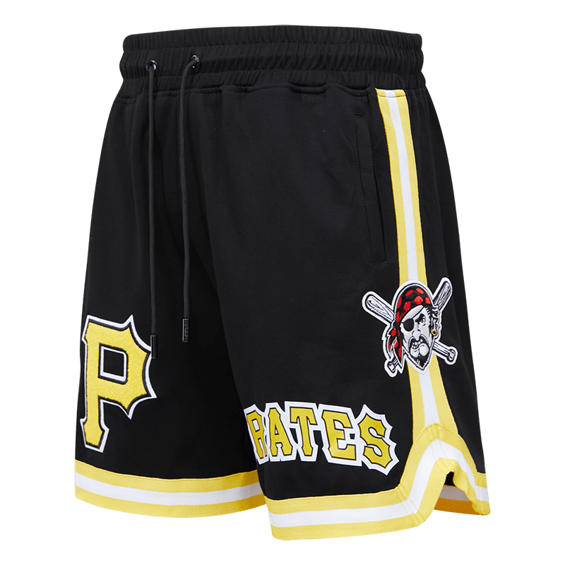 PANTALÓN CORTO CLÁSICO DE CHENILLA PARA HOMBRE MLB PITTSBURGH PIRATES (NEGRO)