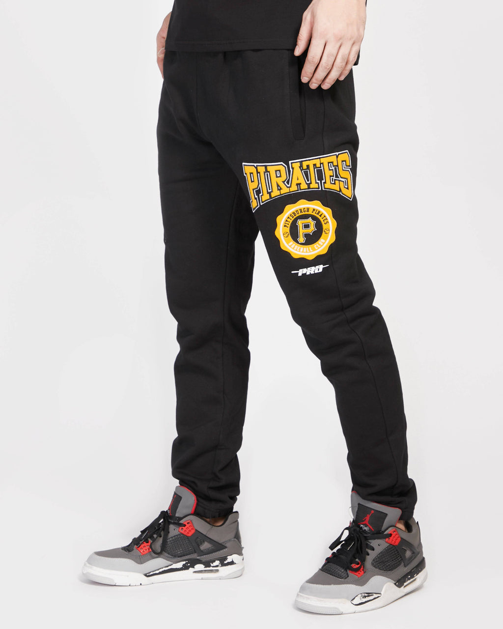 MLB PITTSBURGH PIRATES CREST EMBLEM RIB FLC SWEATPANT (BLACK/YELLOW)