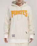 MLB PITTSBURGH PIRATES PINSTRIPE RETRO CLASSIC RIB FLC PO HOODIE (EGGSHELL/ GREY)
