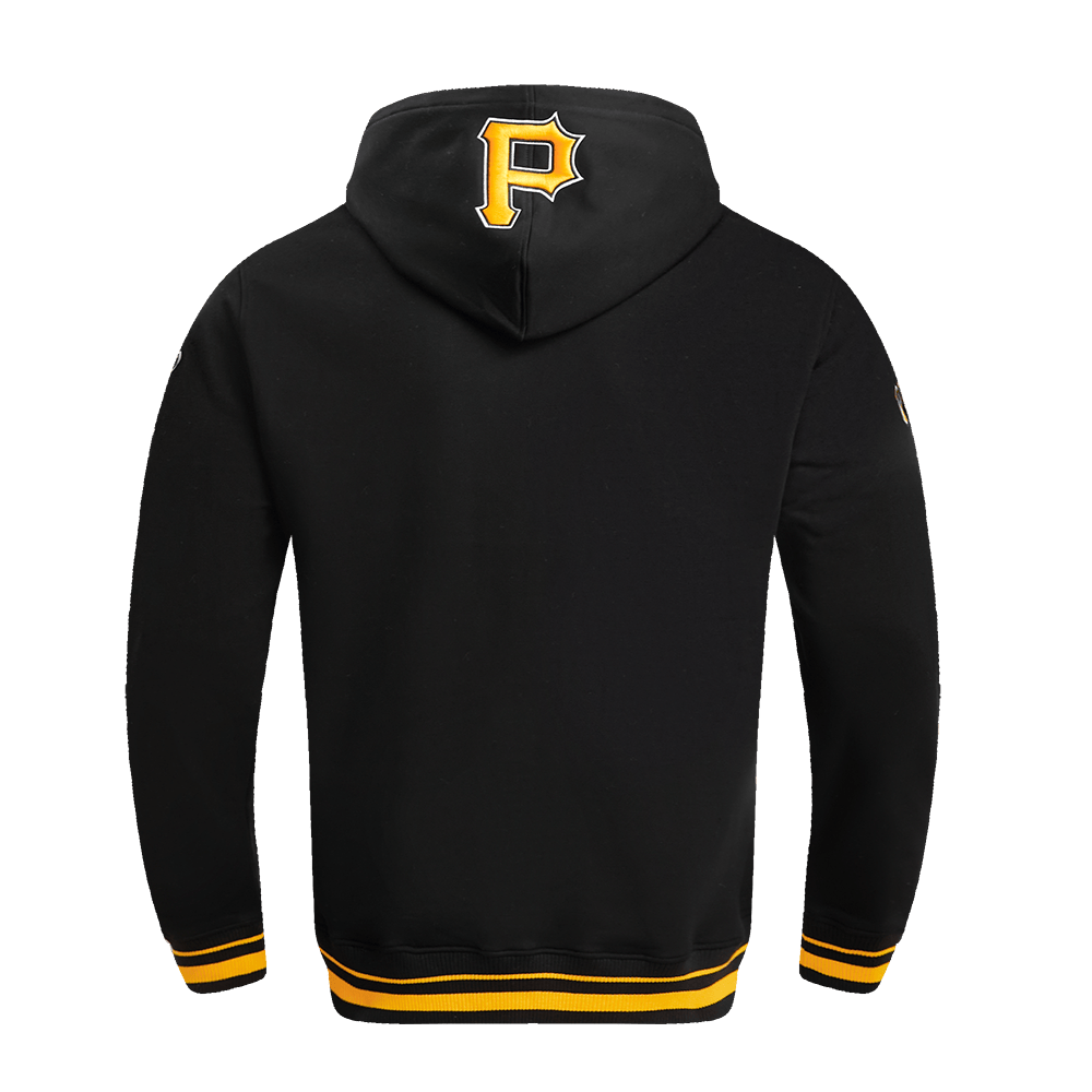 MLB PITTSBURGH PIRATES SCRIPT TAIL MEN'S RIB FLC PO HOODIE (BLACK/YELLOW)