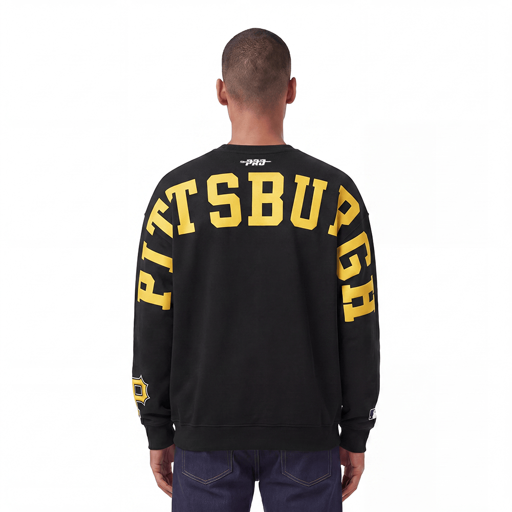 SUÉTER DE PILETA CON CUELLO REDONDO Y HOMBROS CAÍDOS WINGSPAN PARA HOMBRE MLB PIRATAS DE PITTSBURGH (NEGRO)