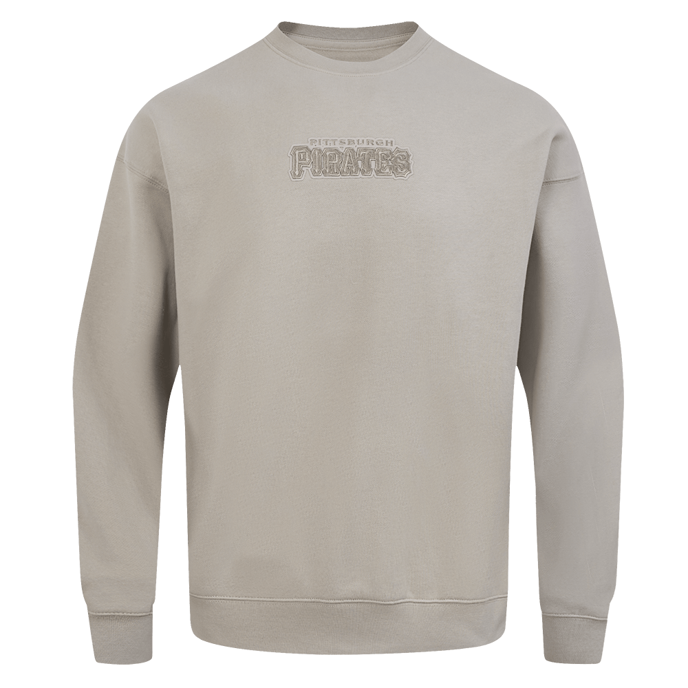 SUDADERA DE FORRO POLAR CON CUELLO REDONDO Y HOMBROS CAÍDOS WINGSPAN PARA HOMBRE MLB PIRATAS DE PITTSBURGH (GRIS TAUPE)
