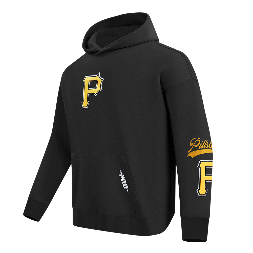 MLB PITTSBURGH PIRATES LIVING LARGE MEN'S DROP SHOULDER FLC PO HOODI (BLACK)