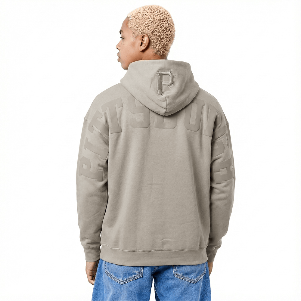 MLB PITTSBURGH PIRATES WINGSPAN MEN'S DROP SHOULDER FLC PO HOODIE (TAUPE)